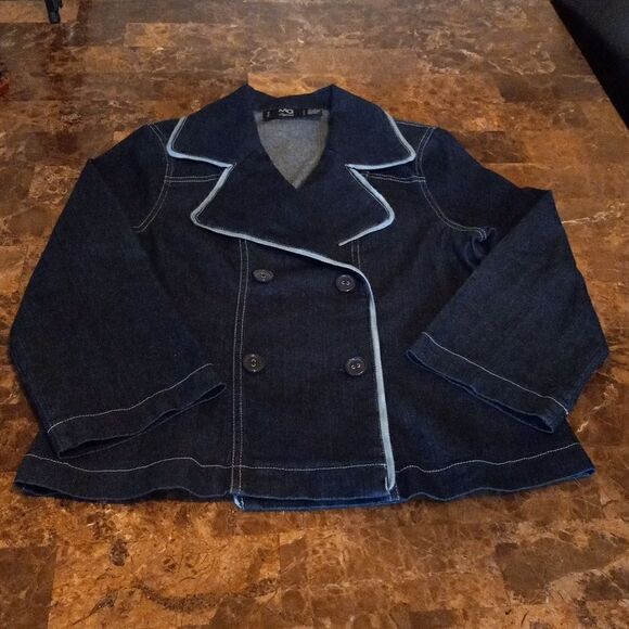 Denim Double Breasted Jacket  - Picture 1 of 7